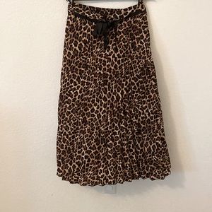 Animal Printed Pleated Skirt